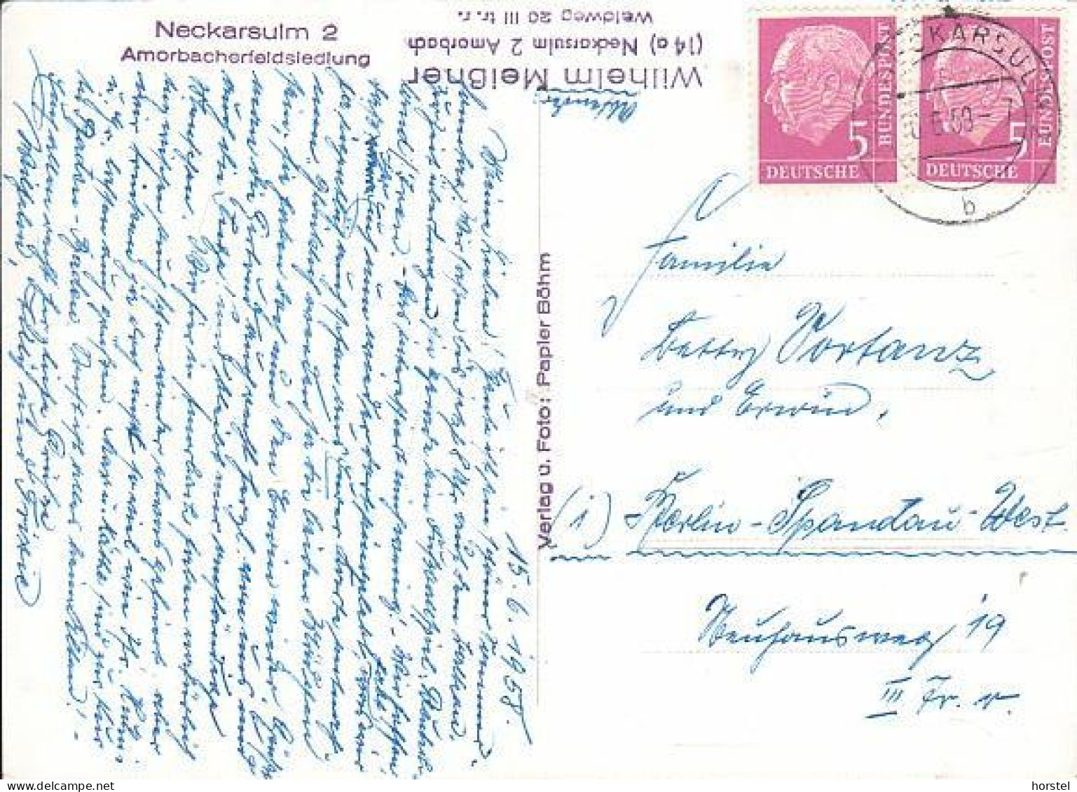 D-74172 Neckarsulm - Amorbacherfeldsiedlung - 2x Nice Stamps - Neckarsulm