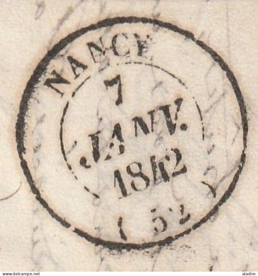 1842 - Grd Cachet NANCY Sur Lettre Pliée Avec Corresp Familiale De 2 P. Vers SCHELESTADT, Schlestadt, Séléstat, Bas Rhin - 1801-1848: Précurseurs XIX