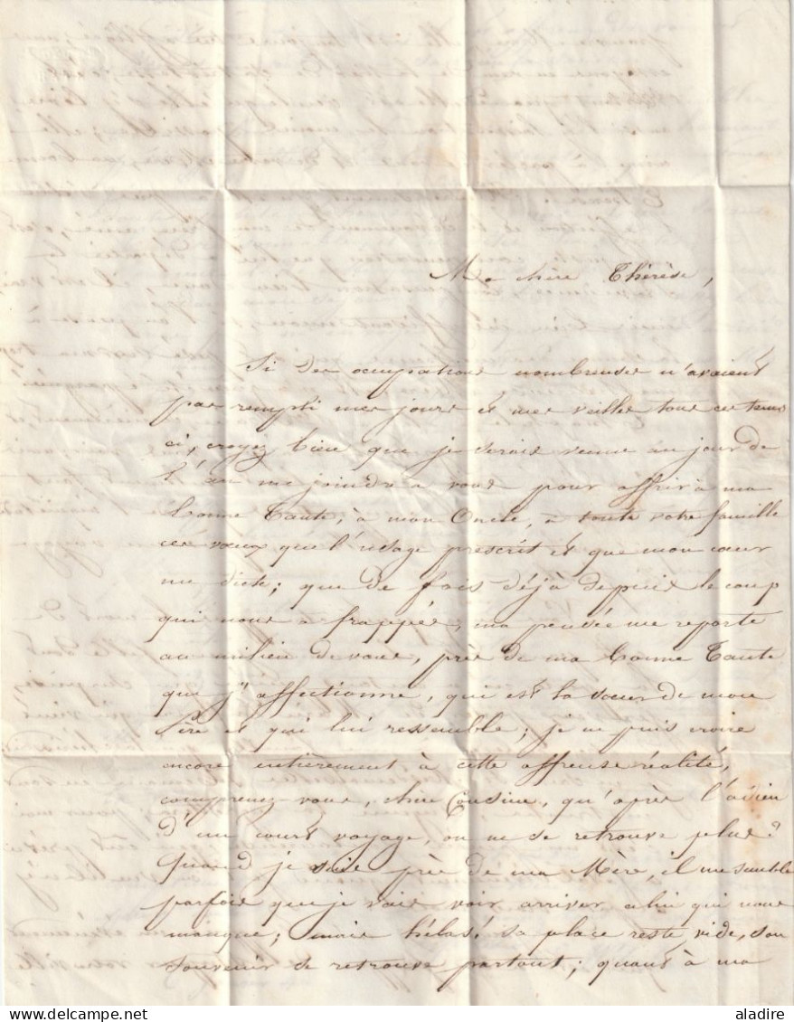 1842 - Grd cachet NANCY sur lettre pliée avec corresp familiale de 2 p. vers SCHELESTADT, Schlestadt, Séléstat, Bas Rhin