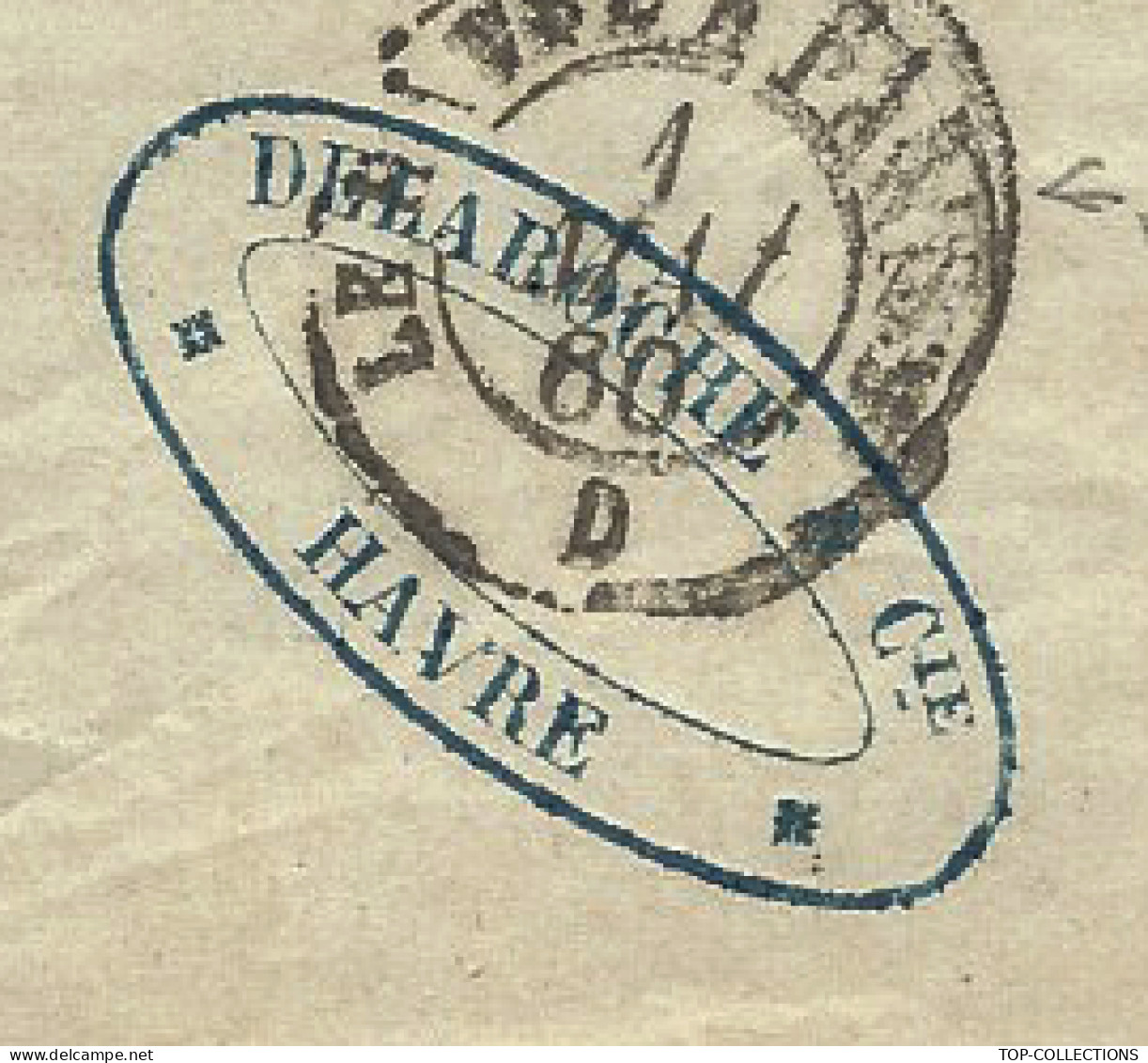1860 LETTRE de Laroche Le Havre « DELAROCHE & Cie » pour Delaroche chez Baronne Oberkampf Paris  V. HISTORIQUE
