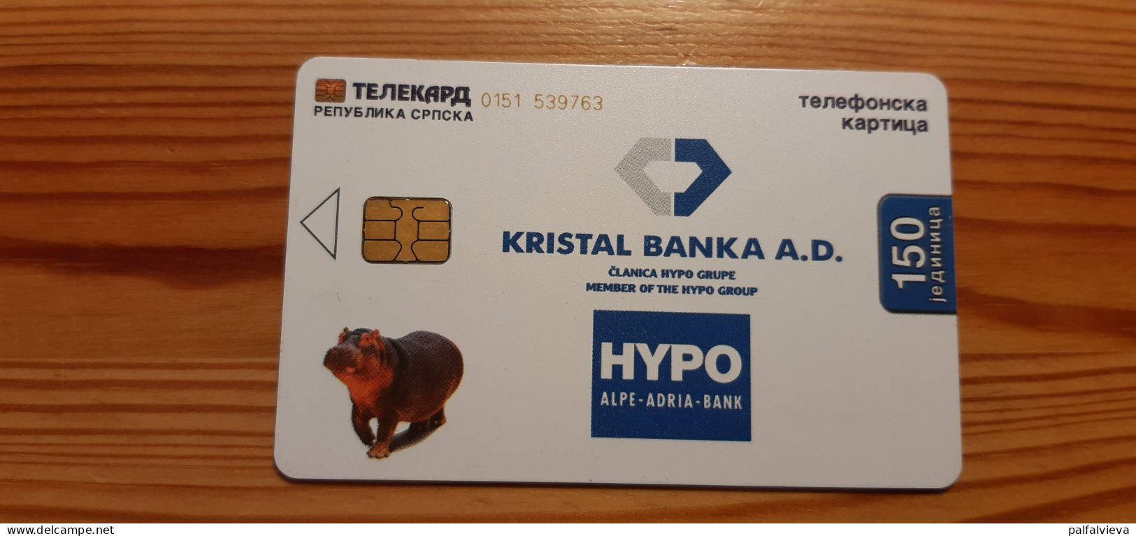 Phonecard Bosnia - Kristal Banka, Hippo - Bosnien