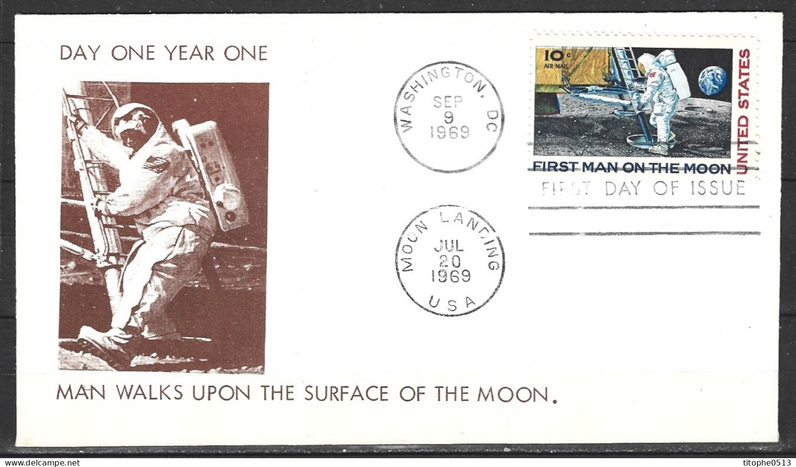 USA. PA 73 De 1969 Sur Enveloppe 1er Jour. Neil Armstrong. - Amérique Du Nord