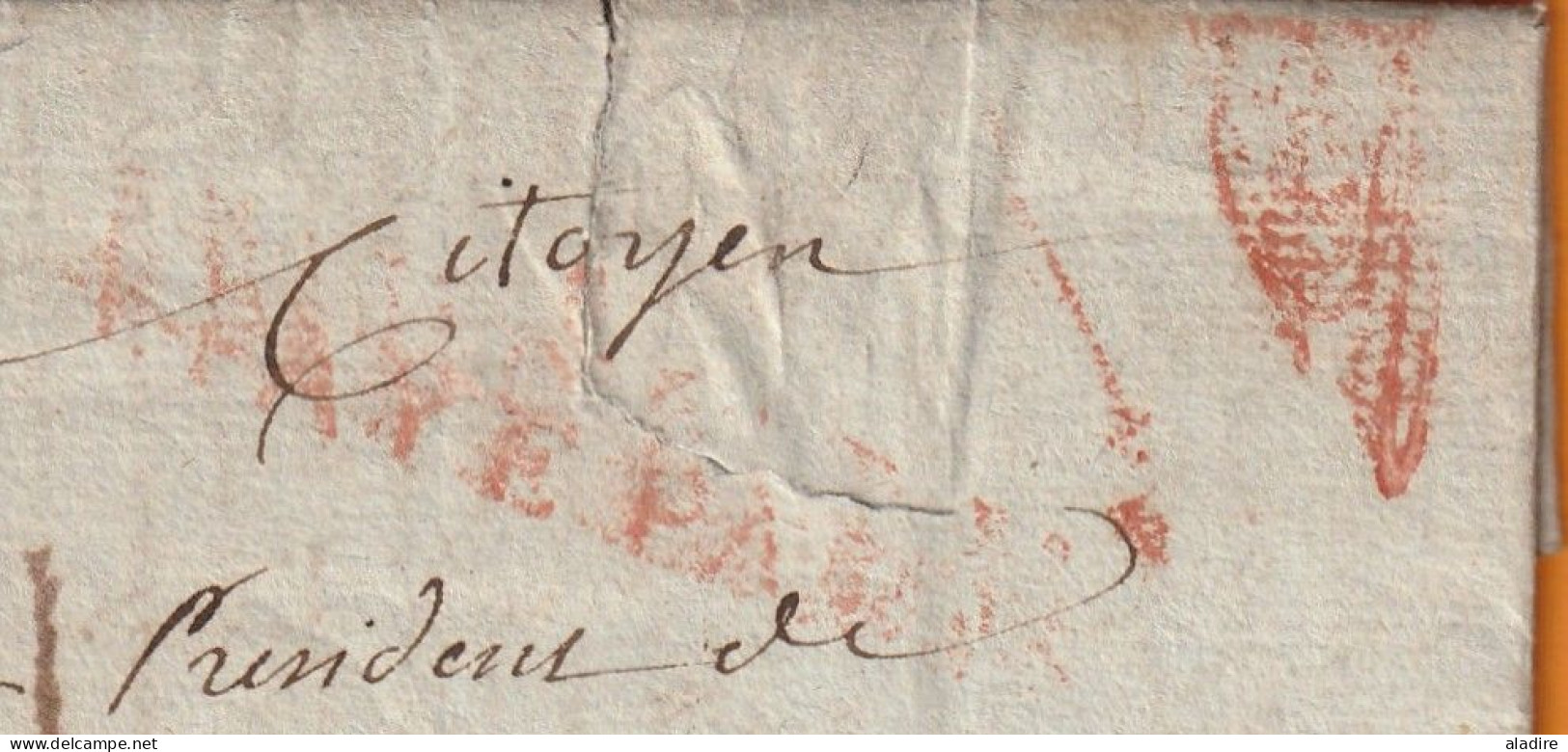 1797 - Lettre Pliée Avec Corresp Serrée De 3 Pages En PORT PAYE De PARIS Vers Noyers, Yonne - 1ère République - 1701-1800: Vorläufer XVIII