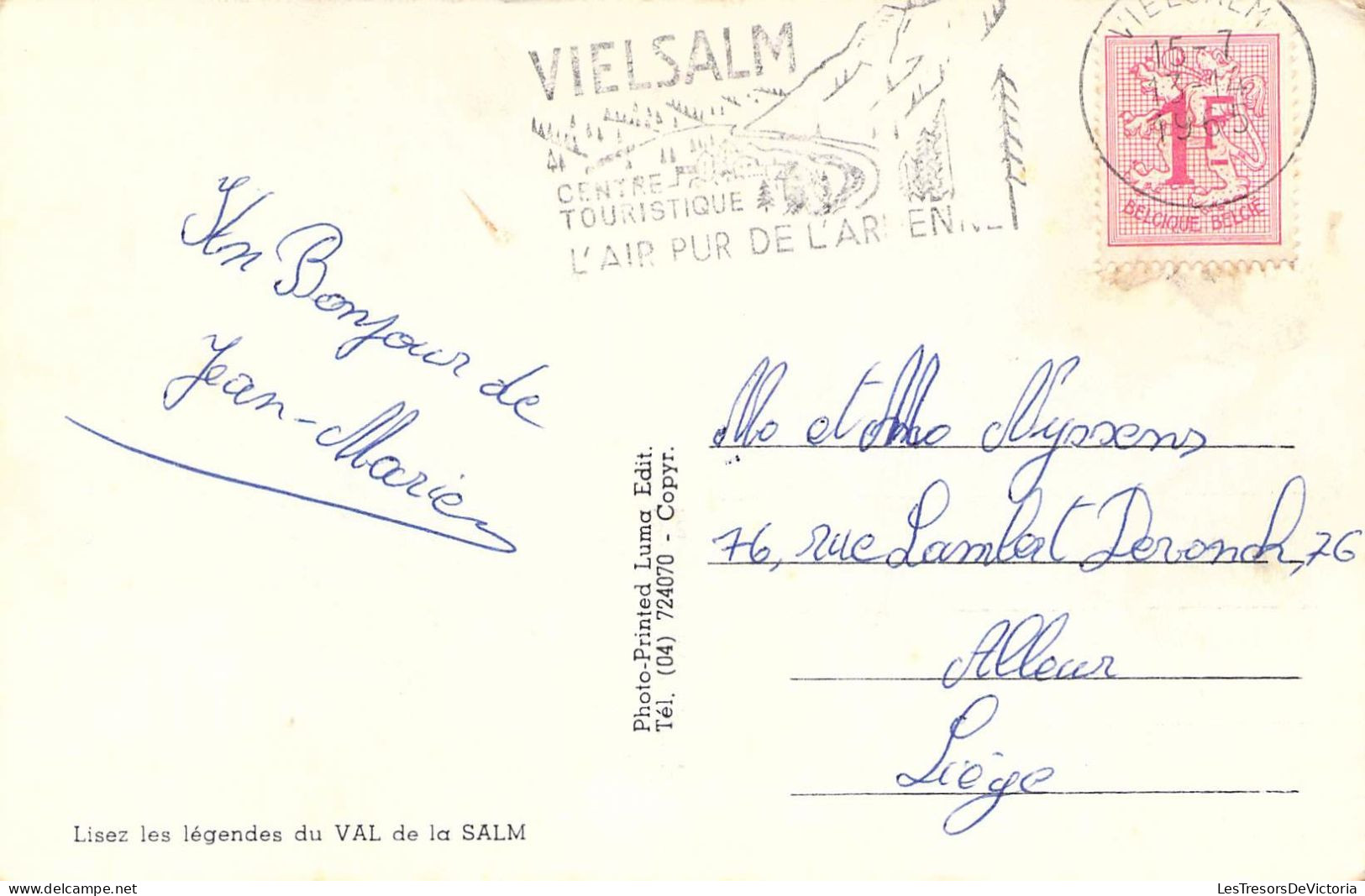 BELGIQUE - Les Rochers Du Hourt - En Aval De Vielsalm - Carte Postale Ancienne - Andere & Zonder Classificatie