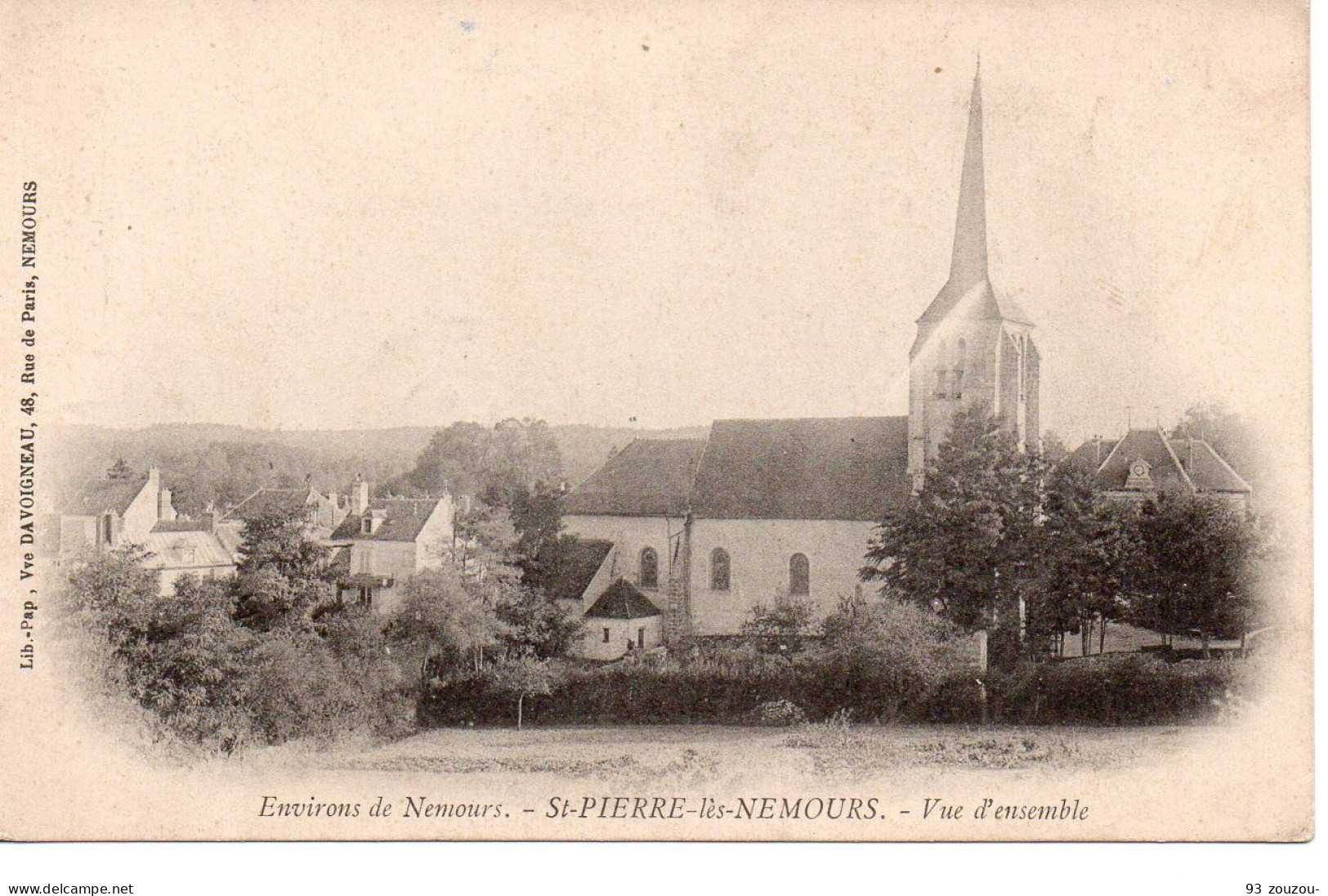 77 - SAINT-PIERRE-LES- NEMOURS. Vue D'ensemble. 1903. Carte Impeccable. - Saint Pierre Les Nemours