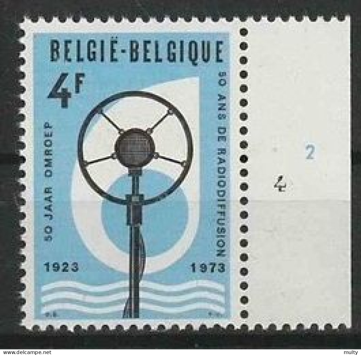 Belgie OCB 1691 ** MNH Met Plaatnummer 4 - 1971-1980