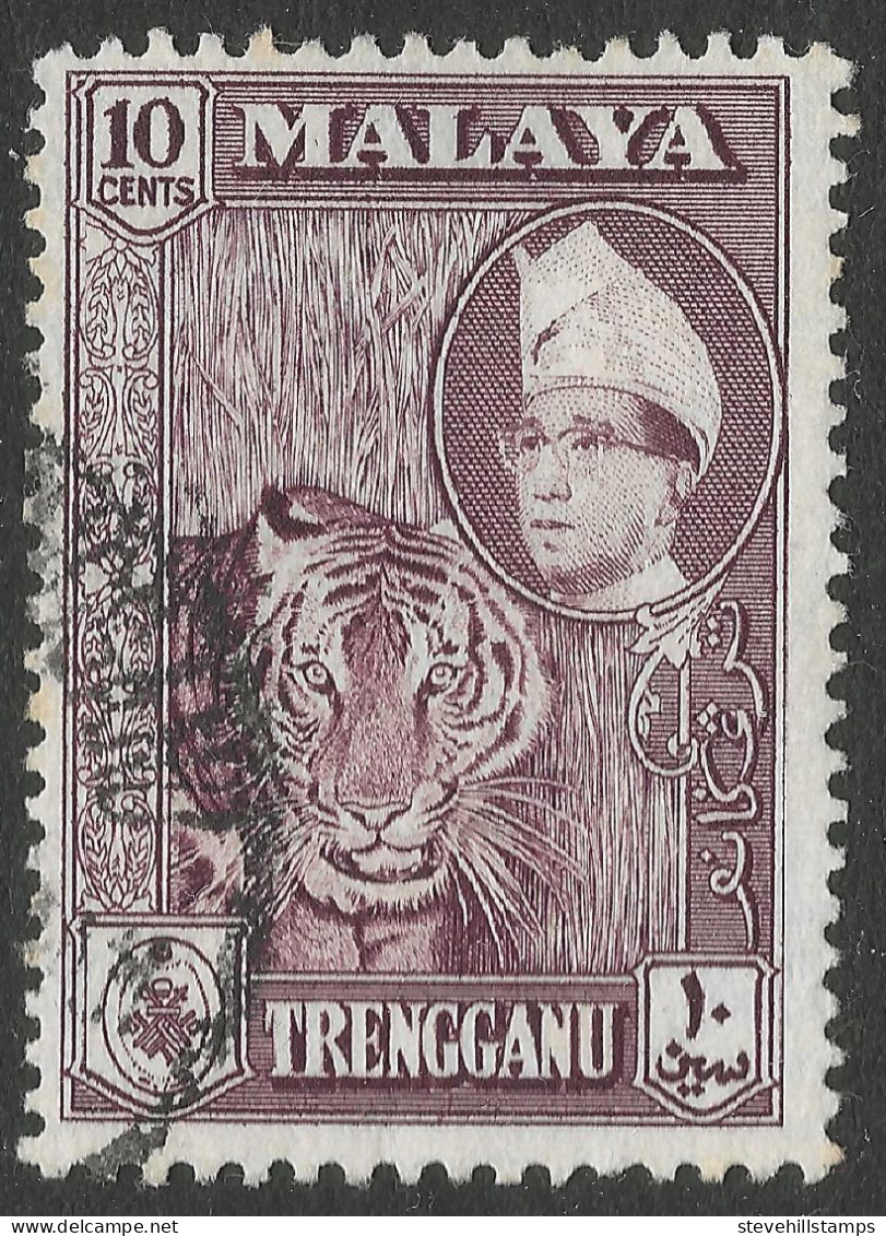 Trengganu (Malaysia). 1957-63 Sultan Ismail. 10c Used. SG 94 - Trengganu