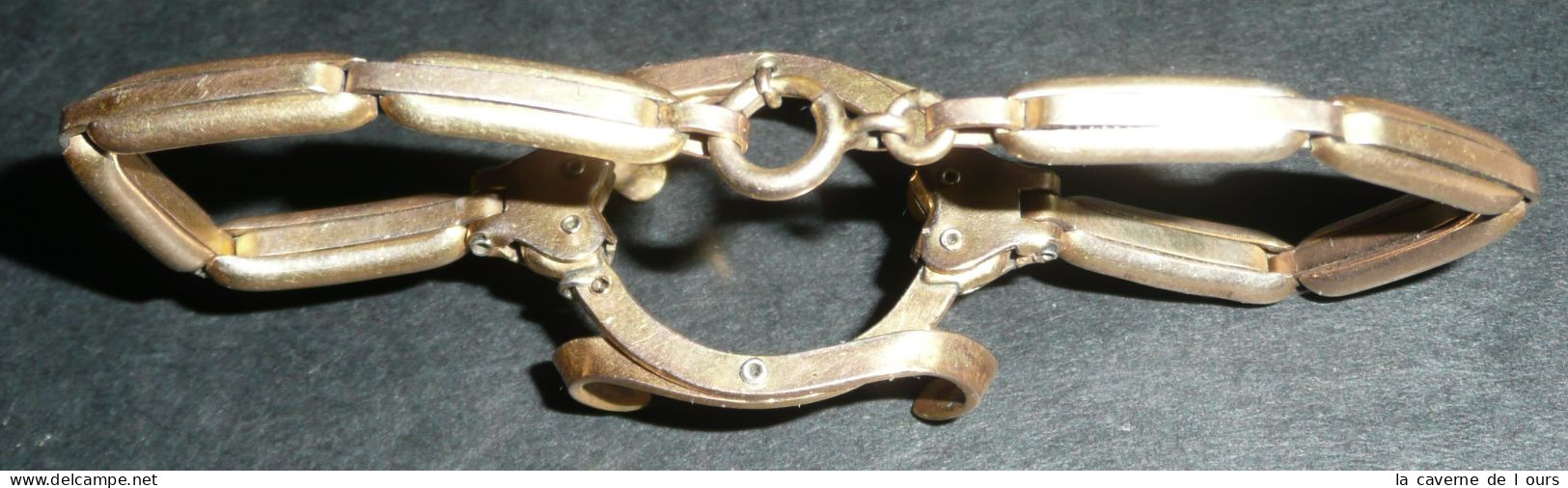 Rare Bracelet Porte-montre à Gousset En Laiton, Mailles Extensibles, "Double MGBM" M.G.B.M - Other & Unclassified