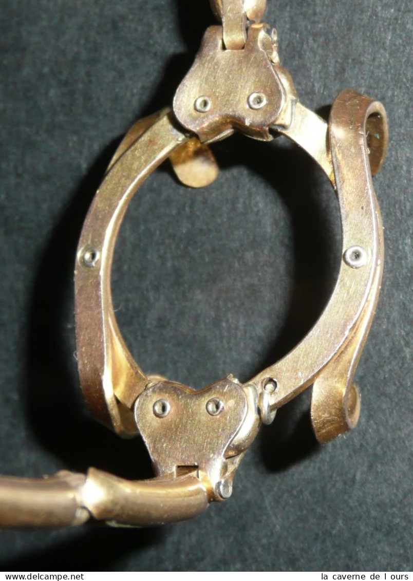 Rare Bracelet Porte-montre à Gousset En Laiton, Mailles Extensibles, "Double MGBM" M.G.B.M - Andere & Zonder Classificatie