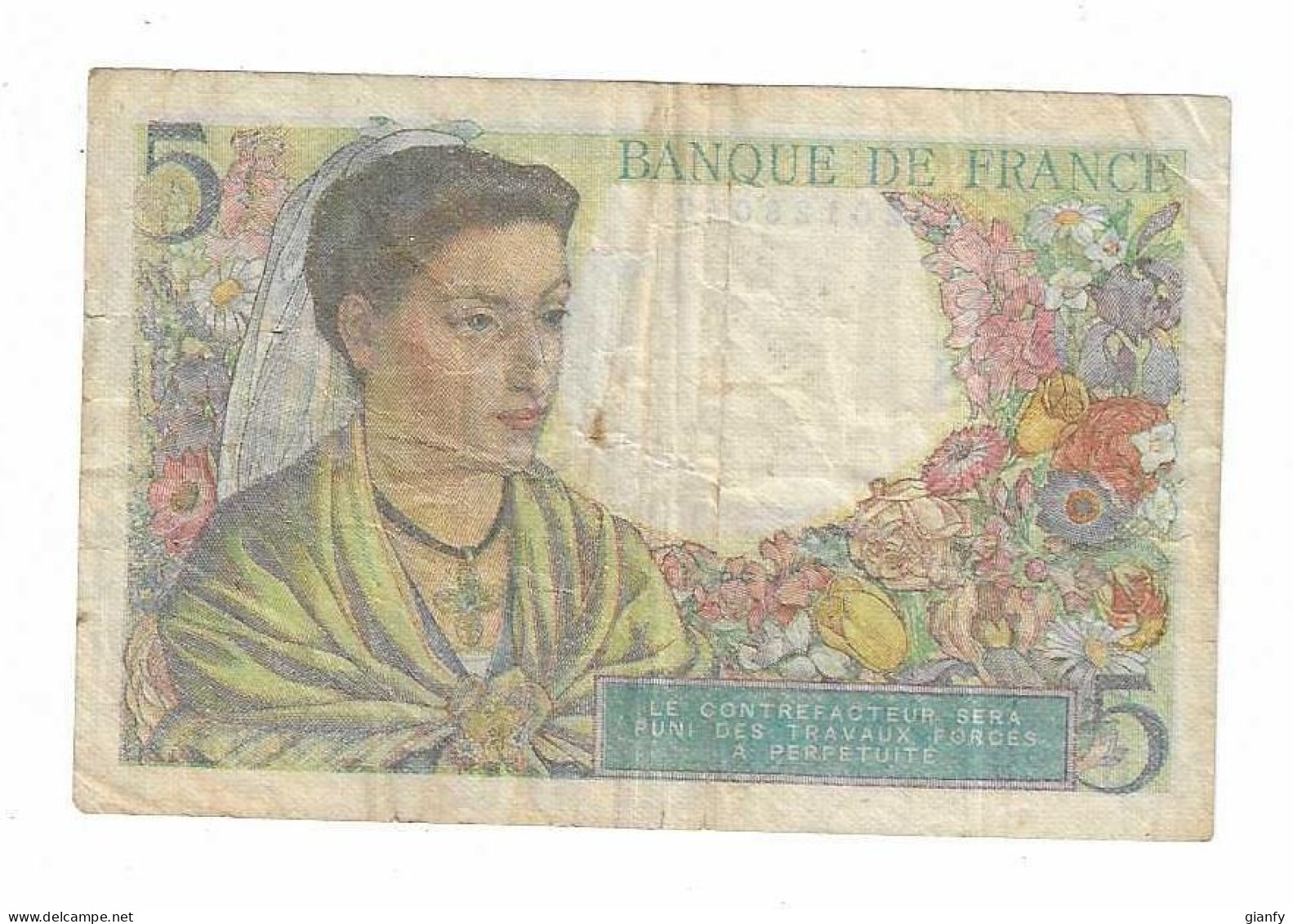 FRANCIA 5 FRANCS BERGER 1945 - 5 F 1943-1947 ''Berger''