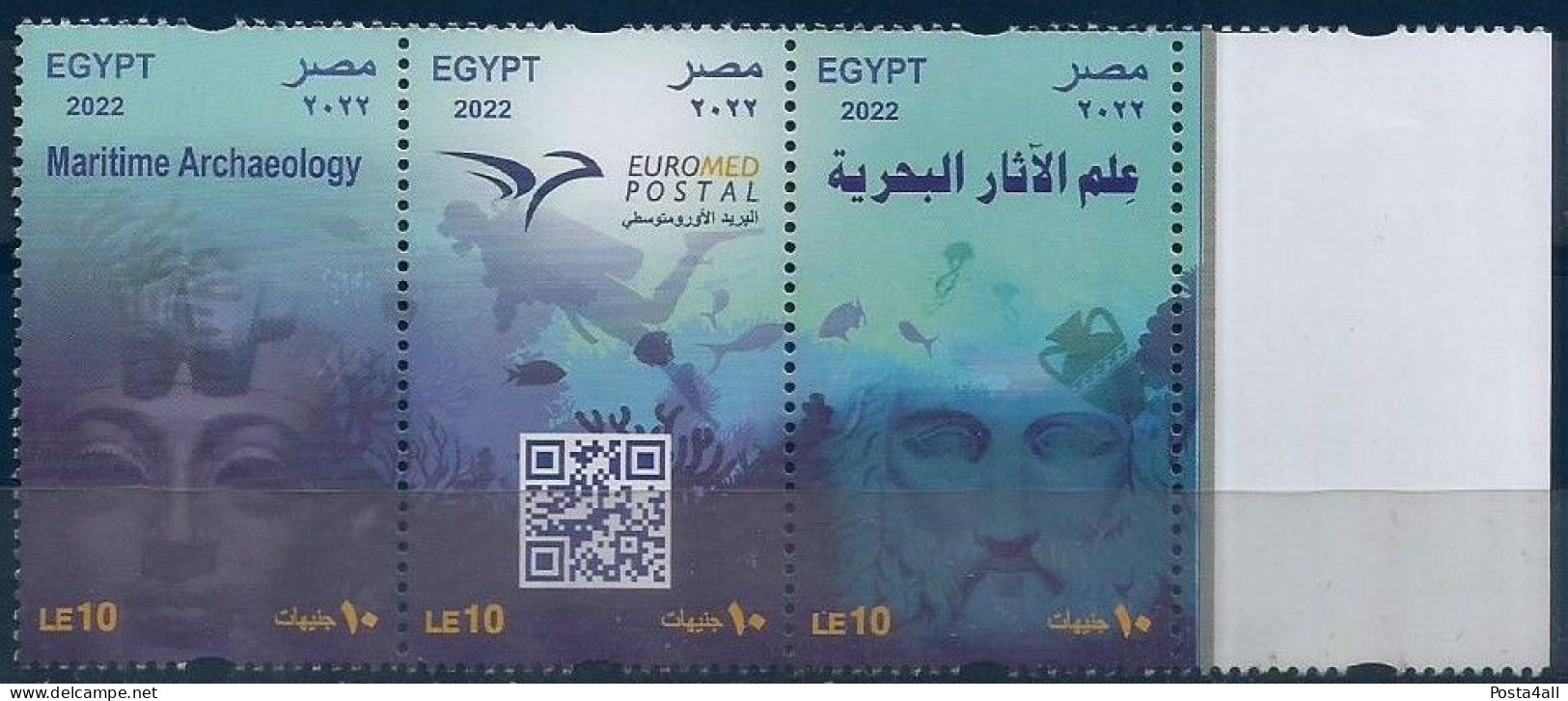 Egypt / Egypte / Ägypten / Egitto - 2022 EUROMED Postal - Marine Archaeology- Joint Issue -  Complete Set  - MNH - Unused Stamps