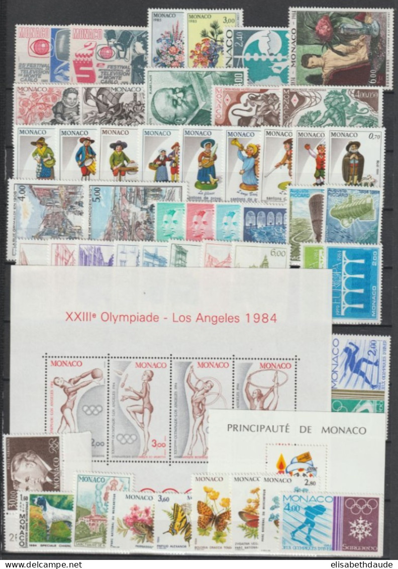 PROMOTION MONACO - 1984 - ANNEE COMPLETE Avec POSTE AERIENNE ET BLOCS ! ** MNH - COTE = 133 EUR.  49 TIMBRES + 2 BLOCS - Années Complètes