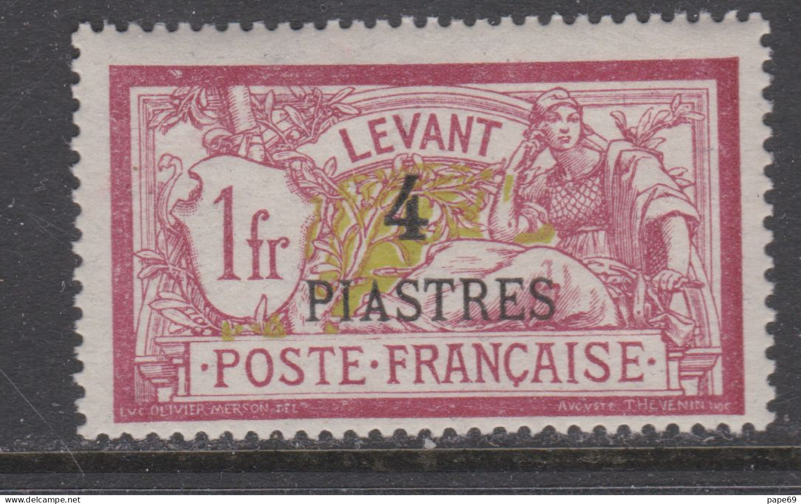 Levant N° 21 XX Partie De Série : 4 Pi Sur 1 F. Lie-de-vin  Et Olive Sans Charnière, TB - Unused Stamps