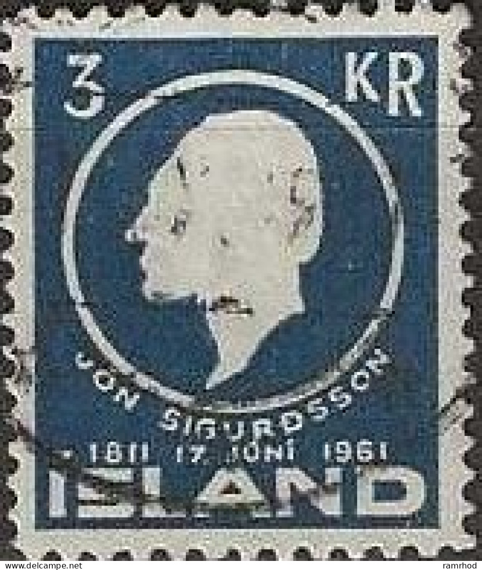 ICELAND 1961 150th Birth Anniversary Of Jon Sigurdsson (historian And Althing Member) - 3k - Sigurdsson FU - Gebraucht