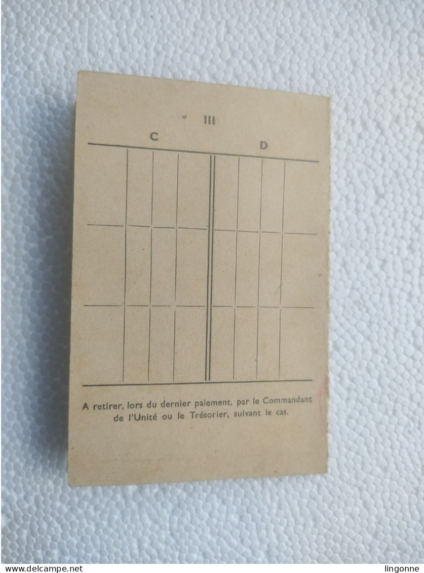 CARTE INDIVIDUELLE D'ACHATS 13e Régiment De Tirailleurs CA Du 3/13 RT CLERGET Claude (NEUILLY L'EVEQUE Haute-Marne 52) - Documents