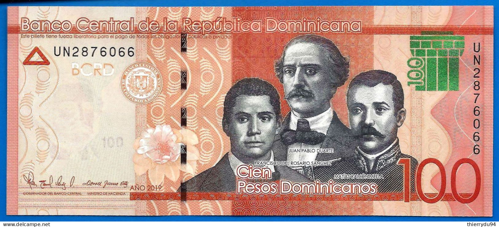 Republique Dominicaine 100 Pesos Dominicain 2019 Neuf UNC Dominican Republic Paypal Bitcoin OK - Dominicana