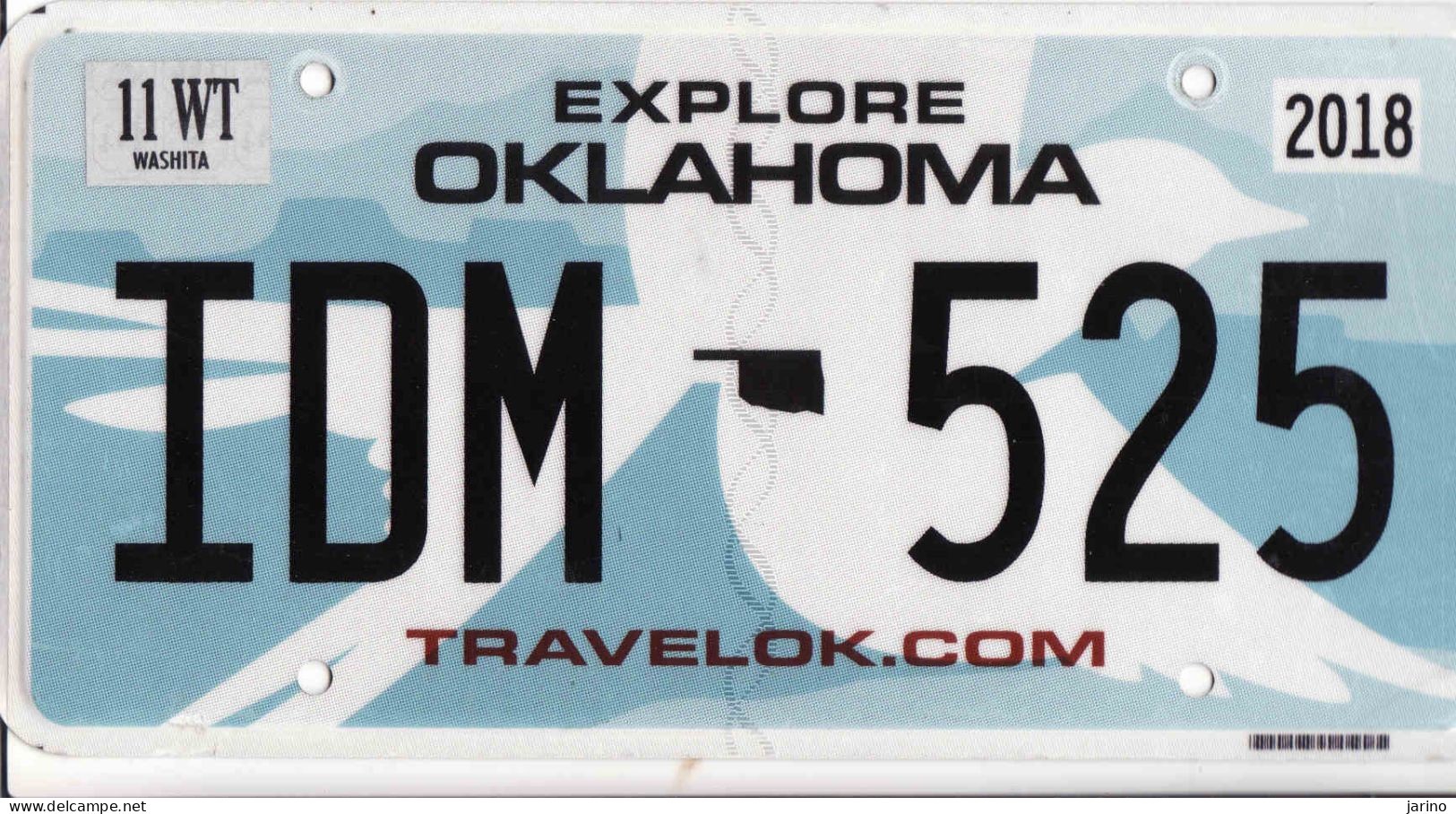 Plaque D' Immatriculation USA - State Oklahoma, USA License Plate - State Oklahoma, 30,5 X 15 Cm, Fine Condition - Number Plates