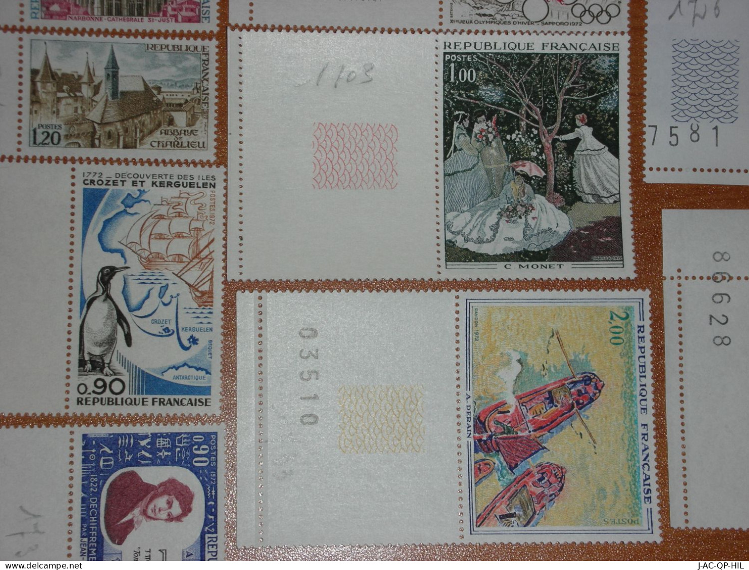 FRANCE ANNEE COMPLETE 1972 34 Timbres NEUFS Du N° 1702 à 1736 + BORD DE FEUILLE  NUMEROTE - 1970-1979