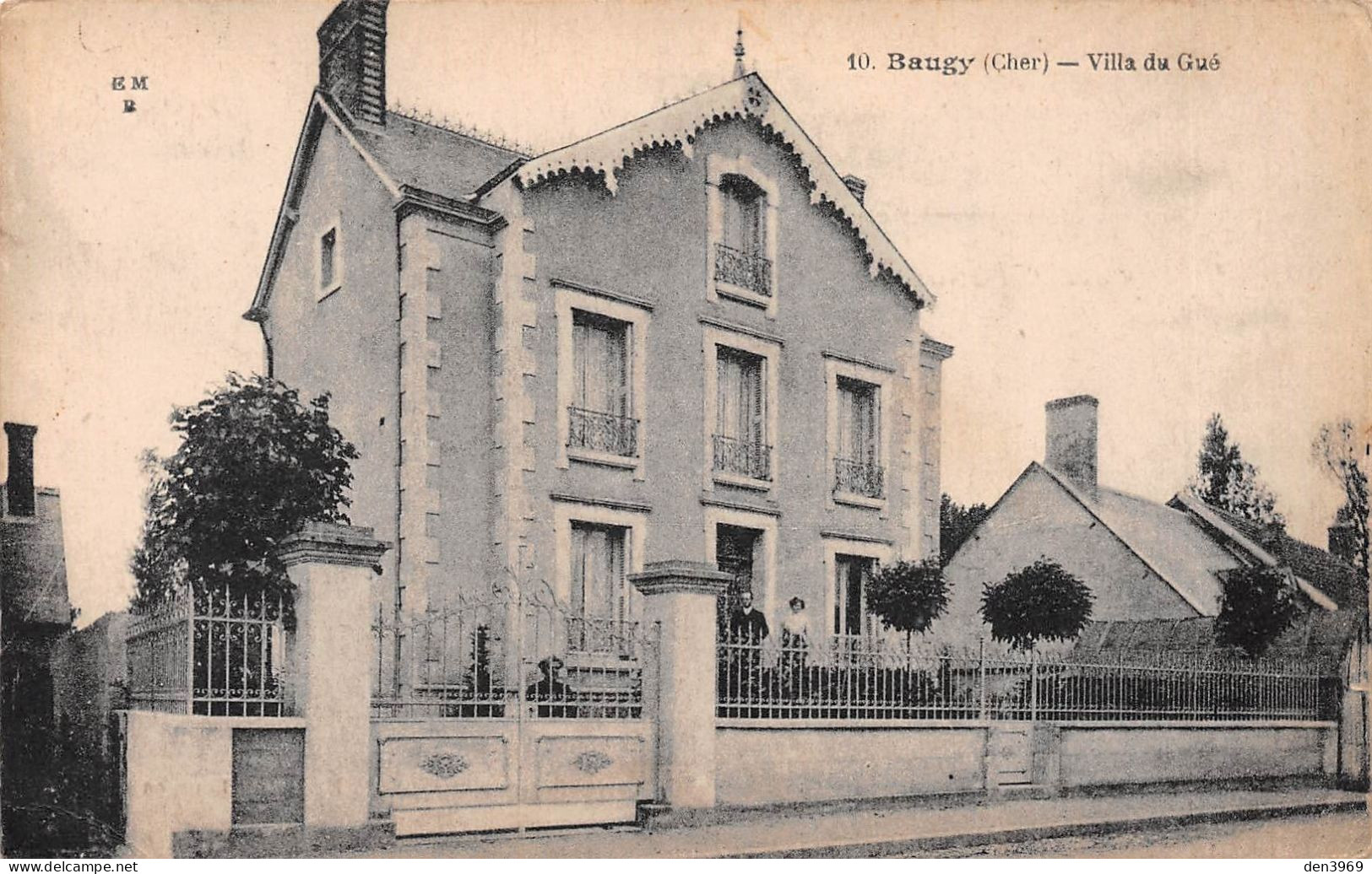 BAUGY (Cher) - Villa Du Gué - Voyagé (voir Les 2 Scans) Cellery, 52 Rue De Verneuil, Paris 7e - Baugy