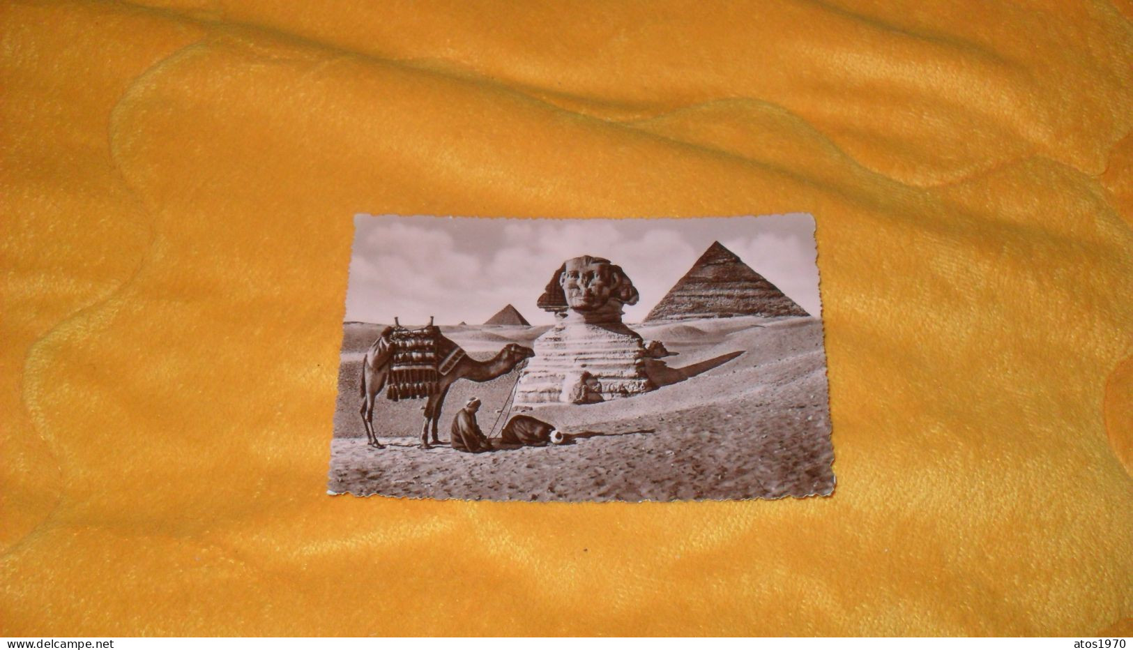 CARTE POSTALE ANCIENNE CIRCULEE DATE ?../ PRAYER NEAR THE GREAT SPHINX...EGYPTE - Sphinx