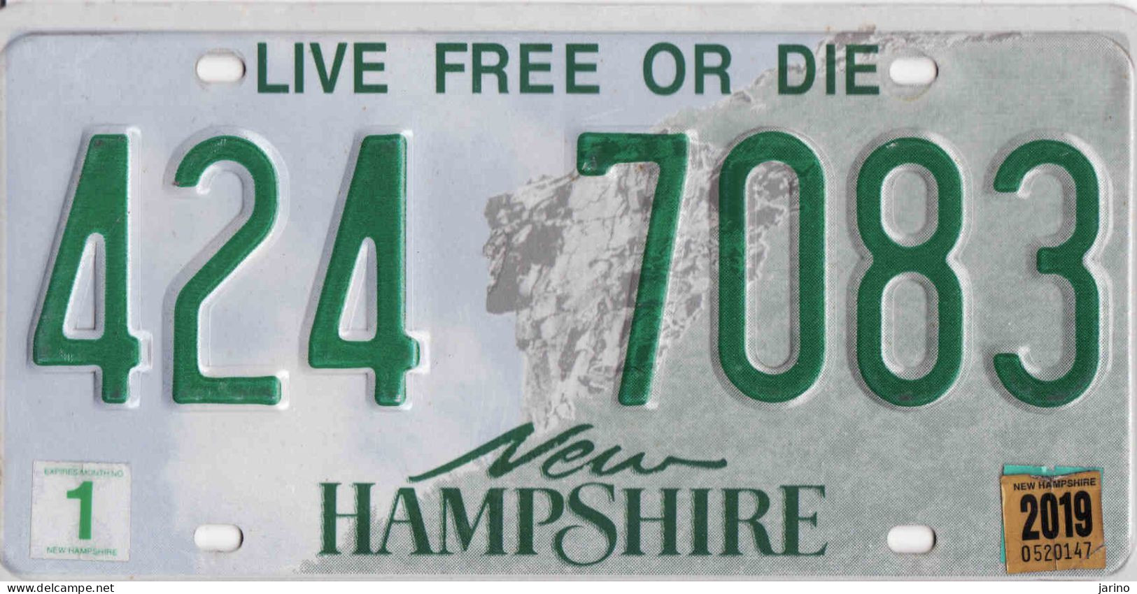 Plaque D' Immatriculation USA - State New Hampshire,USA License Plate - State New Hampshire,30,5 X 15 Cm, Fine Condition - Number Plates