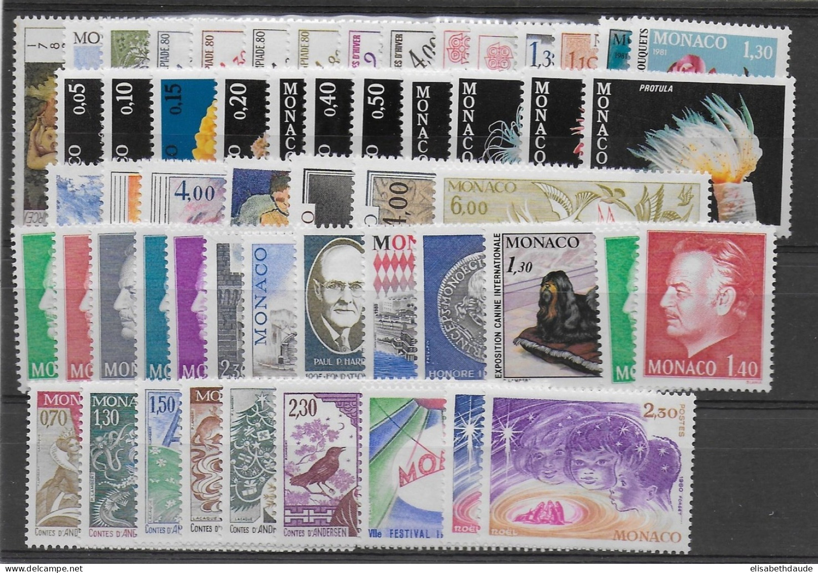 PROMOTION MONACO - 1980 - ANNEE COMPLETE ** 55 TIMBRES - COTE YVERT = 121 EUR. - Annate Complete