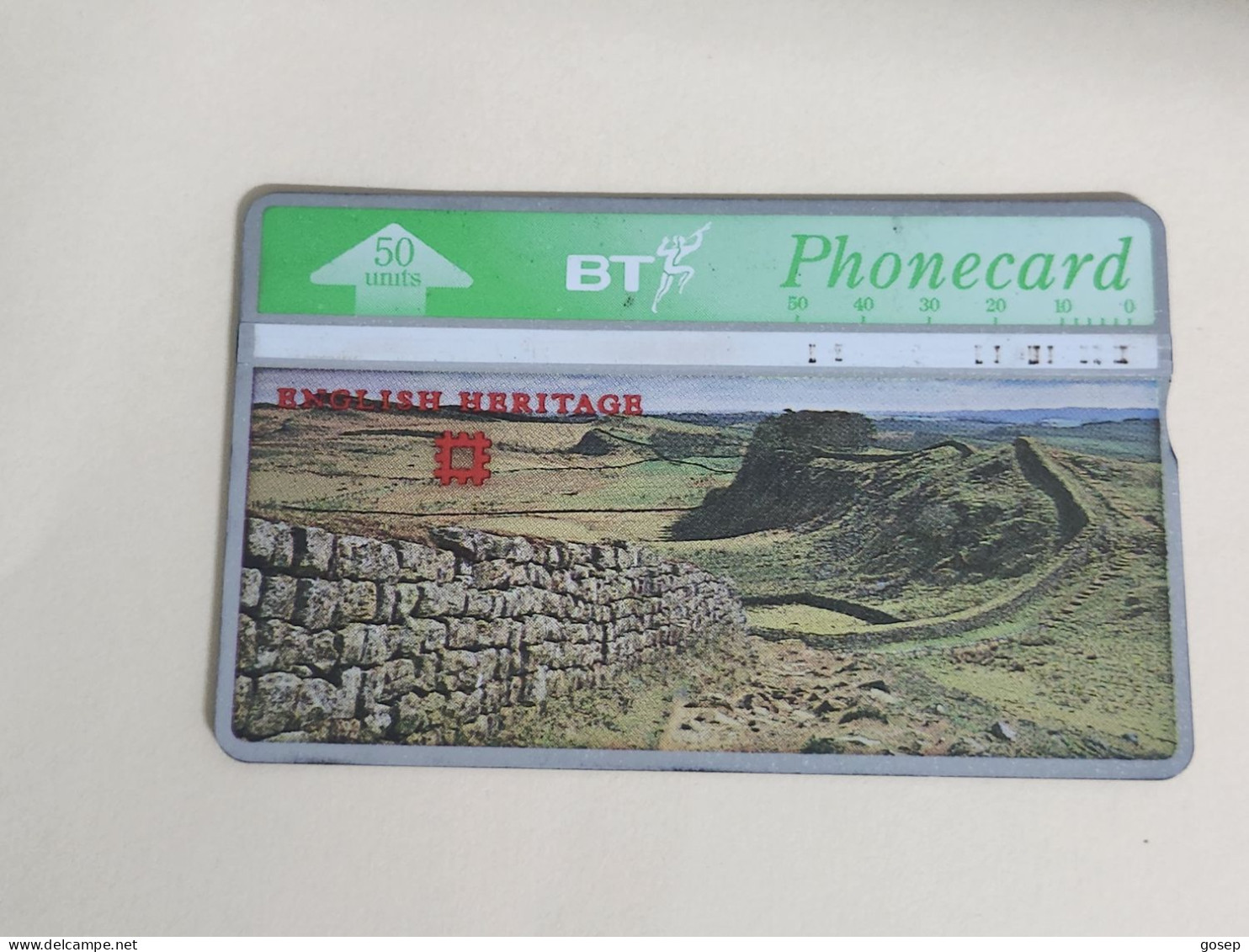 United Kingdom-(BTA107)-HERITAGE-Hadrian's Wall-(177)(50units)(547A40791)price Cataloge3.00£-used+1card Prepiad Free - BT Advertising Issues