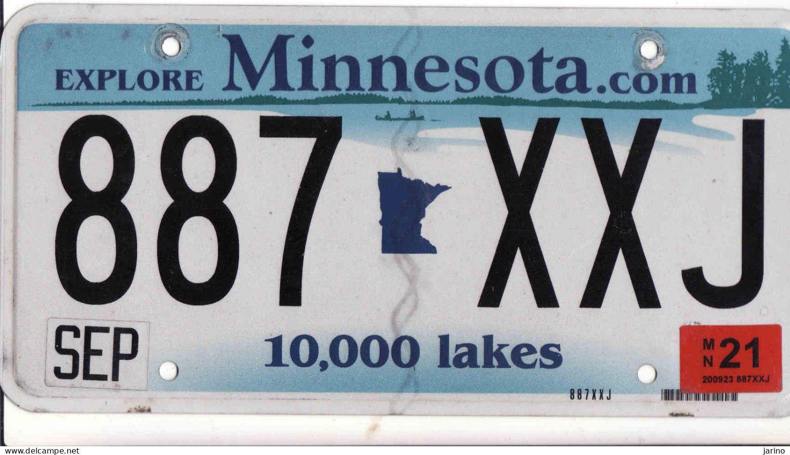 Plaque D' Immatriculation USA - State Minnesota, USA License Plate - State Minnesota, 30,5 X 15 Cm, Fine Condition - Number Plates