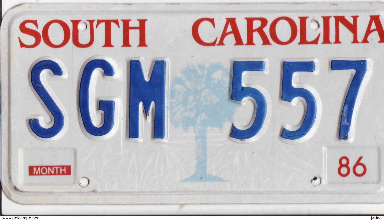 Plaque D' Immatriculation USA- State South Carolina, USA License Plate- State South Carolina,30,5 X 15cm, Fine Condition - Number Plates