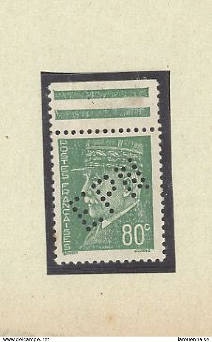 PERFORE- N°513g N** - PETAIN  -80c VERT N** - HAUT DE FEUILLE  -PERFORE  - E.P.N -EXPO PHILATELIQUE DE NANCY - Unused Stamps