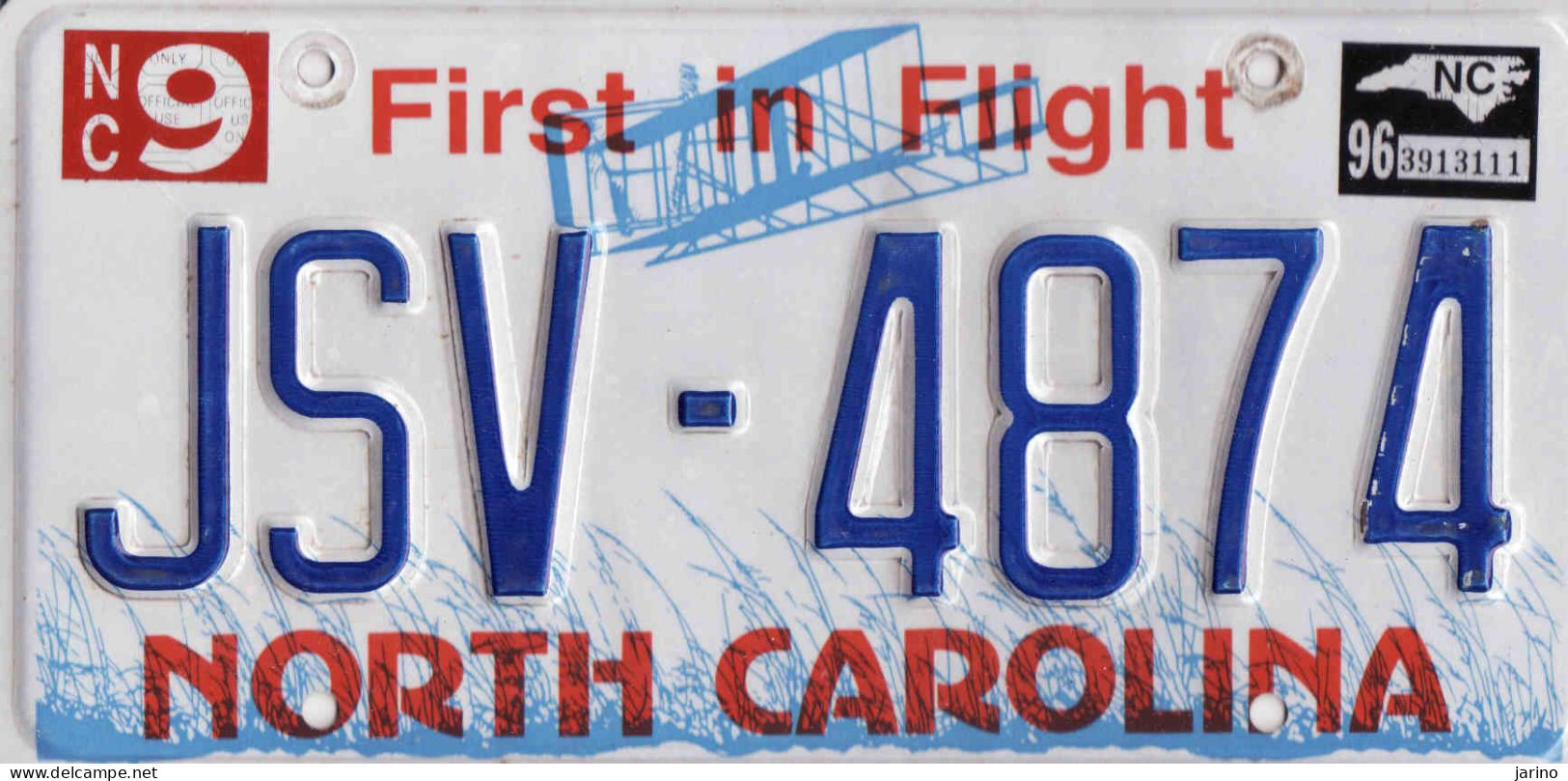 Plaque D' Immatriculation USA- State North Carolina, USA License Plate- State North Carolina,30,5 X 15cm, Fine Condition - Placas De Matriculación