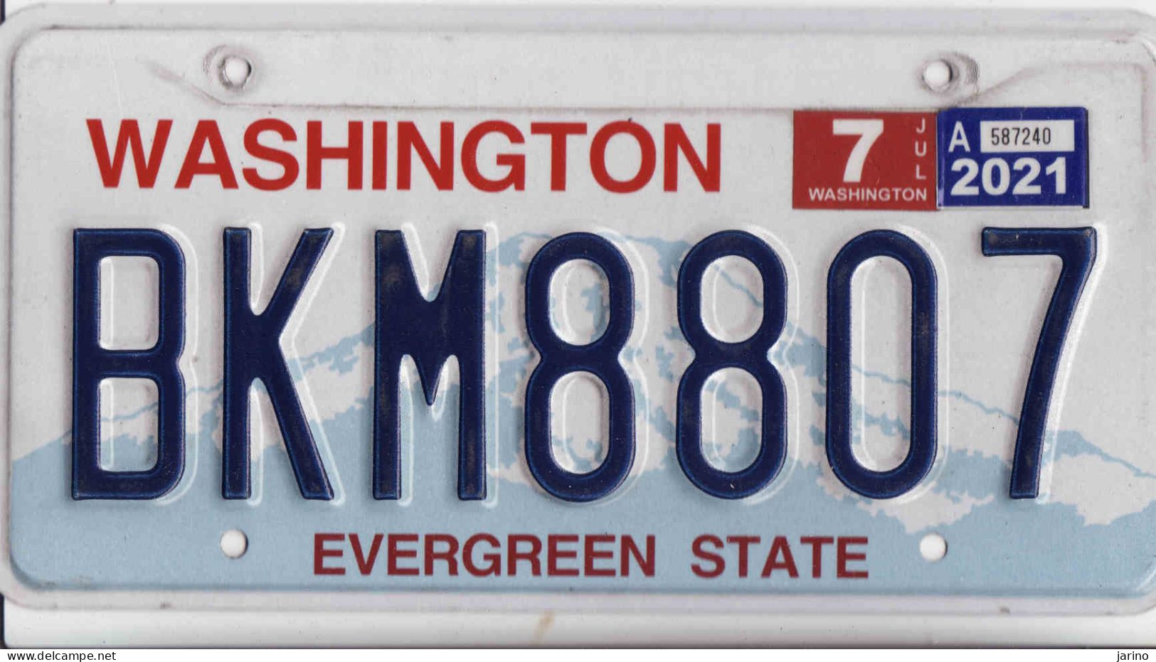 Plaque D' Immatriculation USA- State Washington, USA License Plate - State Washington, 30,5 X 15cm, Fine Condition - Number Plates