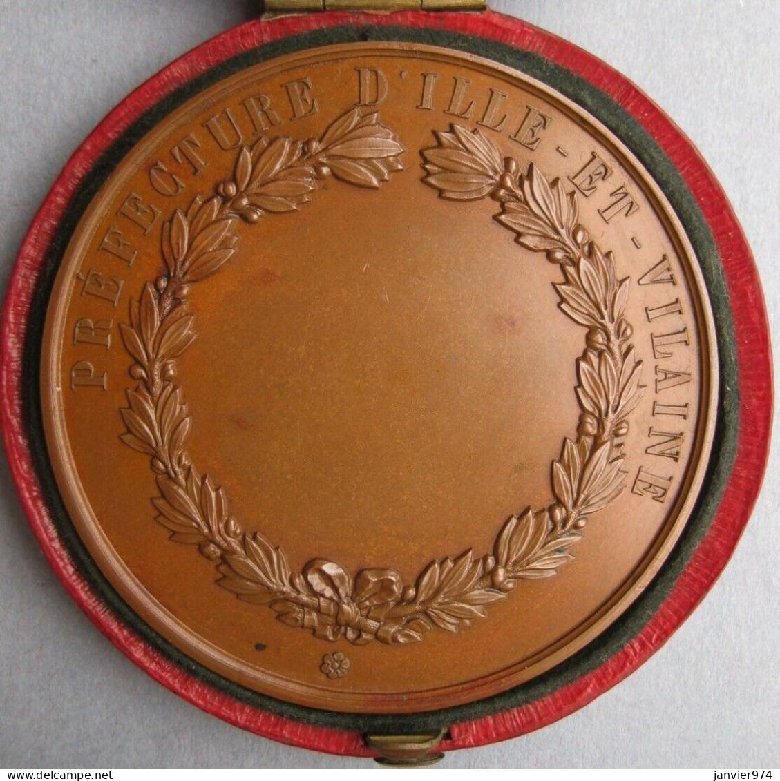 Médaille Préfecture Ille Et Vilaine Rennes Bretagne Napoléon III 1854 – 1859 , Par Caqué - Royaux / De Noblesse