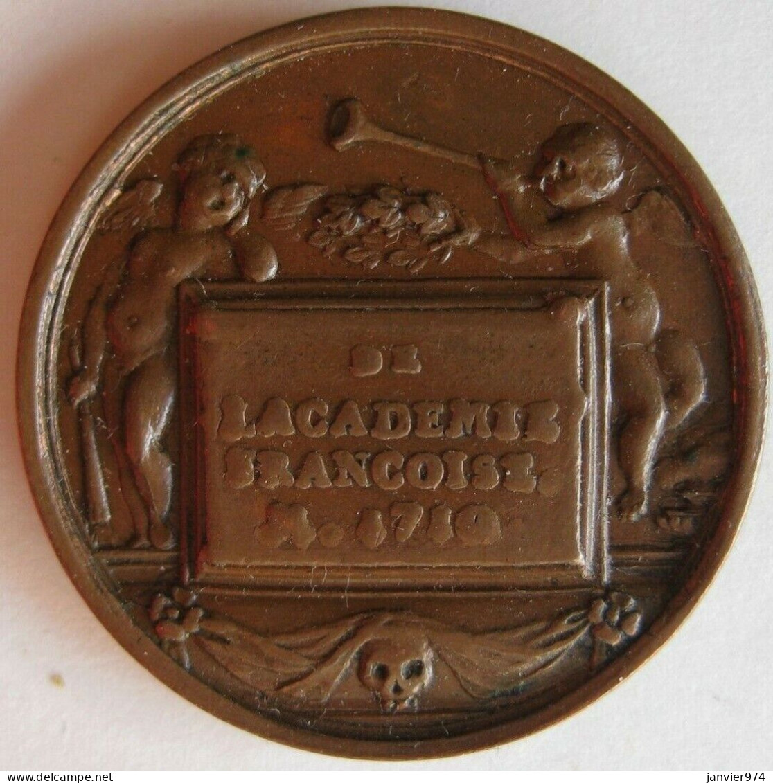 Médaille Académie Française 1710 Esprit Fléchier Évêque De Nîmes, Par Dassier - Royaux / De Noblesse