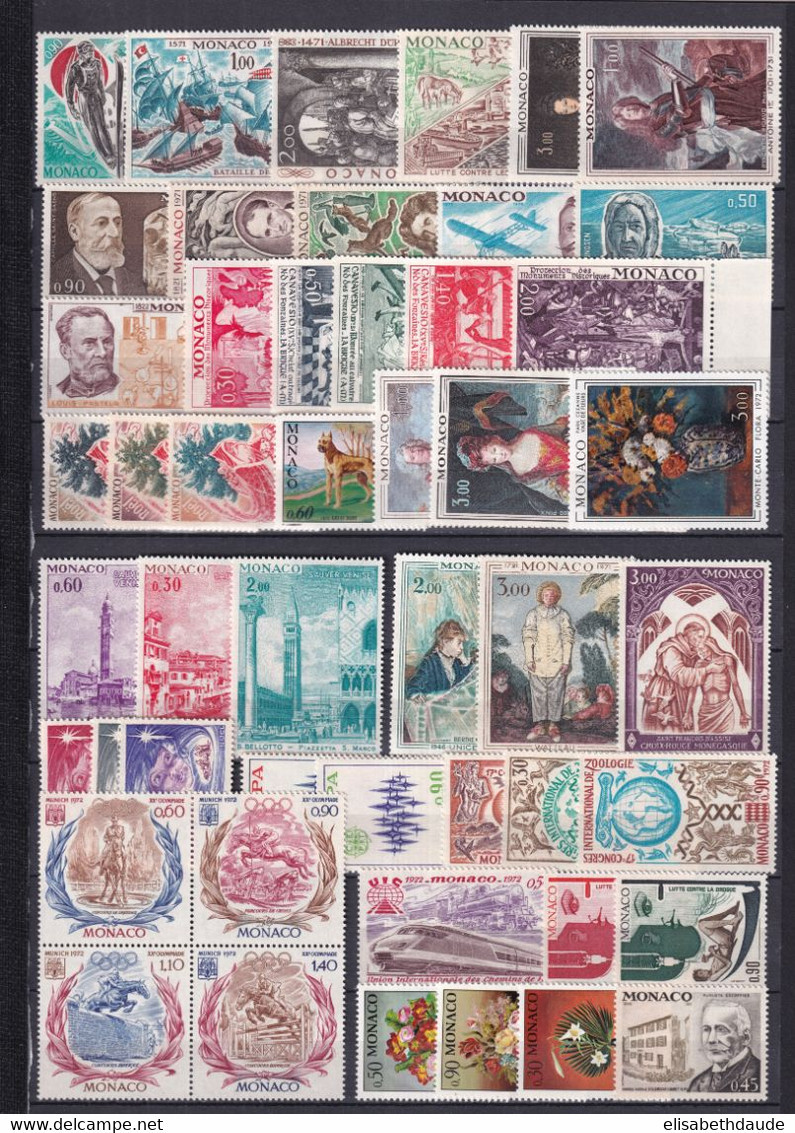 PROMOTION MONACO - 1972 - ANNEE COMPLETE ! ** MNH - COTE = 72 EUR. - 49 TIMBRES - Komplette Jahrgänge