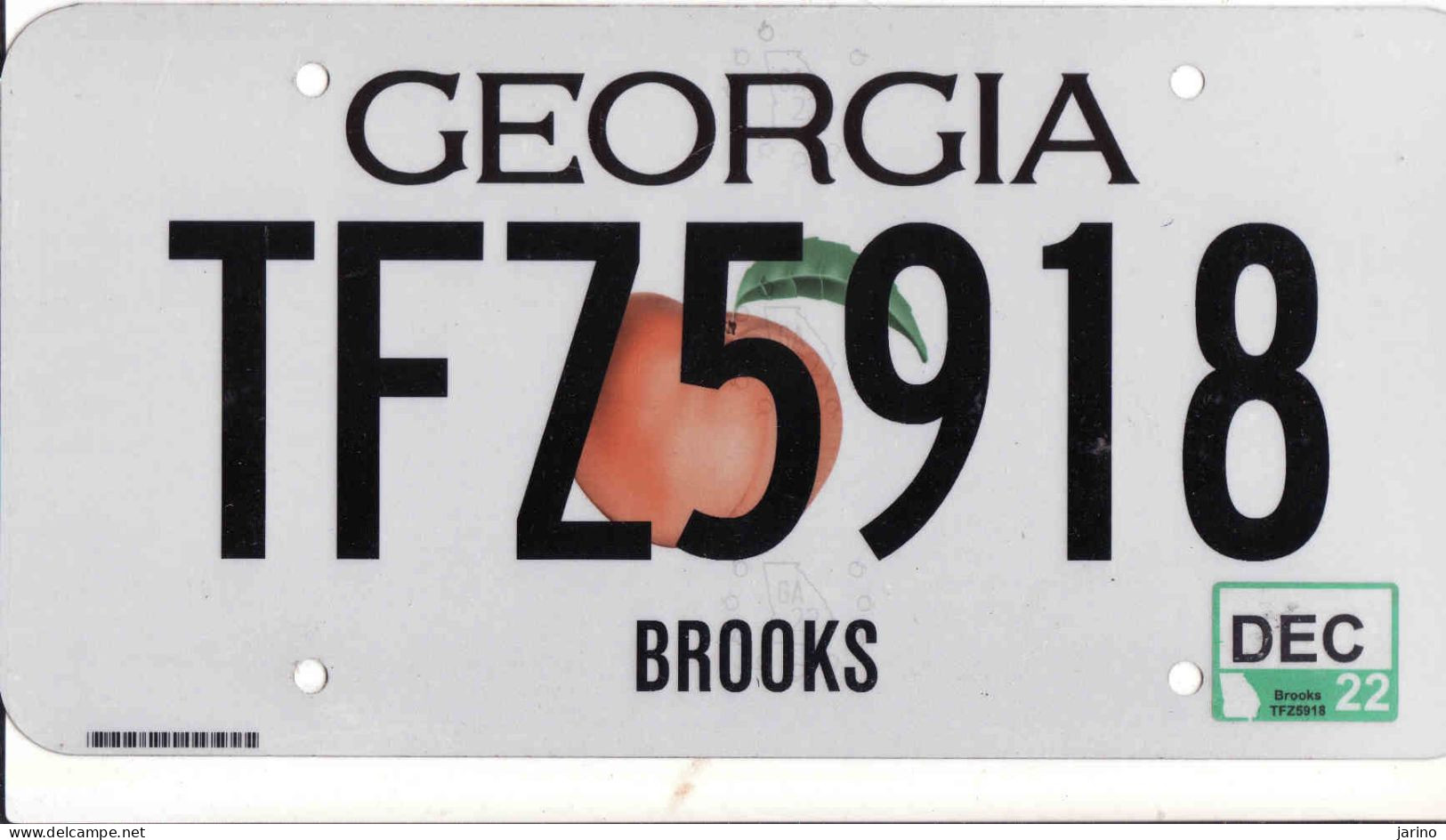 Plaque D' Immatriculation USA - State Georgia, USA License Plate - State Georgia, 30,5 X 15cm, Fine Condition - Kennzeichen & Nummernschilder