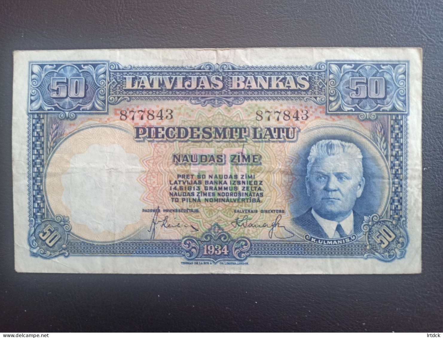 LETTONIE Billet 50 Latu 1934 - Lettonie