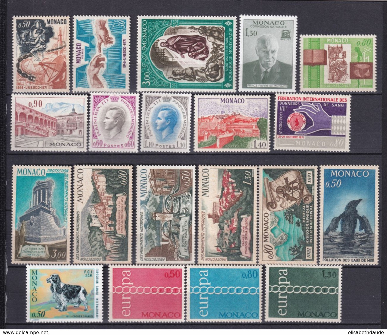 PROMOTION MONACO - 1971 - ANNEE COMPLETE ! ** MNH - COTE = 50 EUR. - 20 TIMBRES - Années Complètes