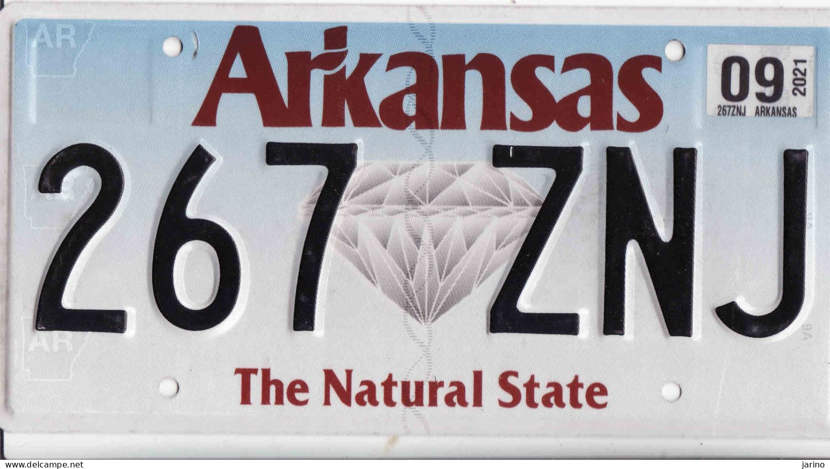 Plaque D' Immatriculation USA - State Arkansas, USA License Plate - State Arkansas, 30,5 X 15cm, Fine Condition - Number Plates