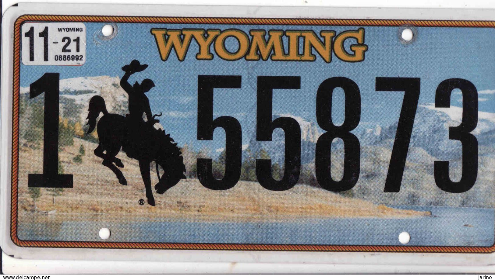 Plaque D' Immatriculation USA - State Wyoming, USA License Plate - State Wyoming, 30,5 X 15cm, Fine Condition - Number Plates