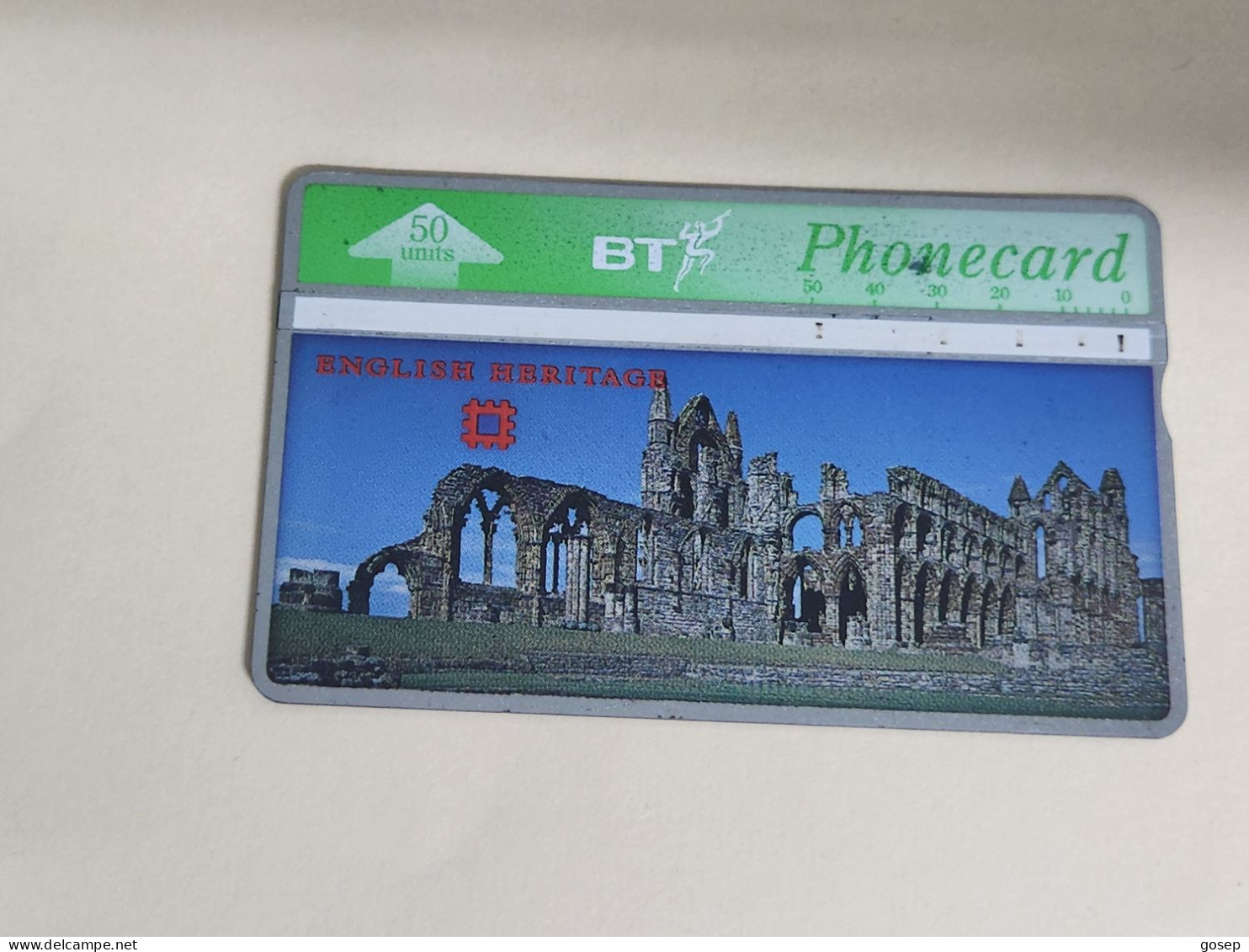 United Kingdom-(BTA112)-HERITAGE-Whitby Abbey-(191)(50units)(527K64400)price Cataloge3.00£-used+1card Prepiad Free - BT Emissions Publicitaires