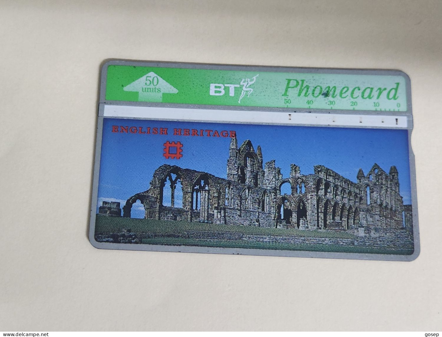 United Kingdom-(BTA112)-HERITAGE-Whitby Abbey-(191)(50units)(527K64400)price Cataloge3.00£-used+1card Prepiad Free - BT Advertising Issues