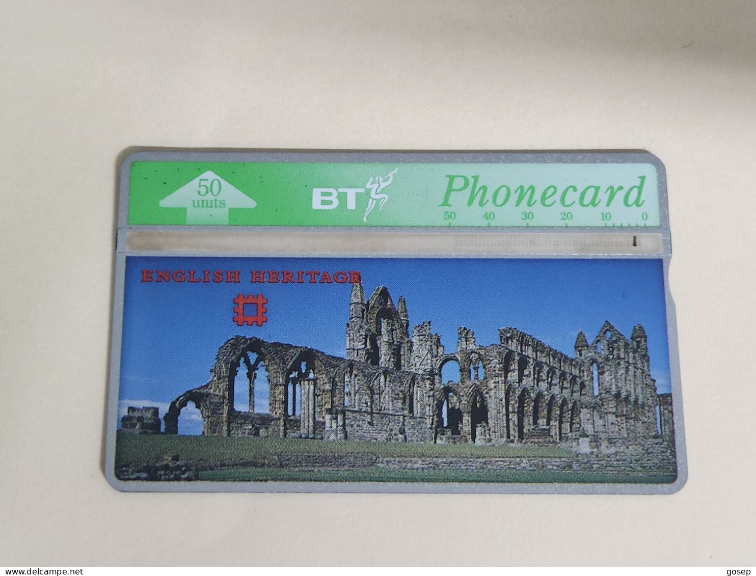 United Kingdom-(BTA112)-HERITAGE-Whitby Abbey-(192)(50units)(547A70177)price Cataloge3.00£-used+1card Prepiad Free - BT Advertising Issues