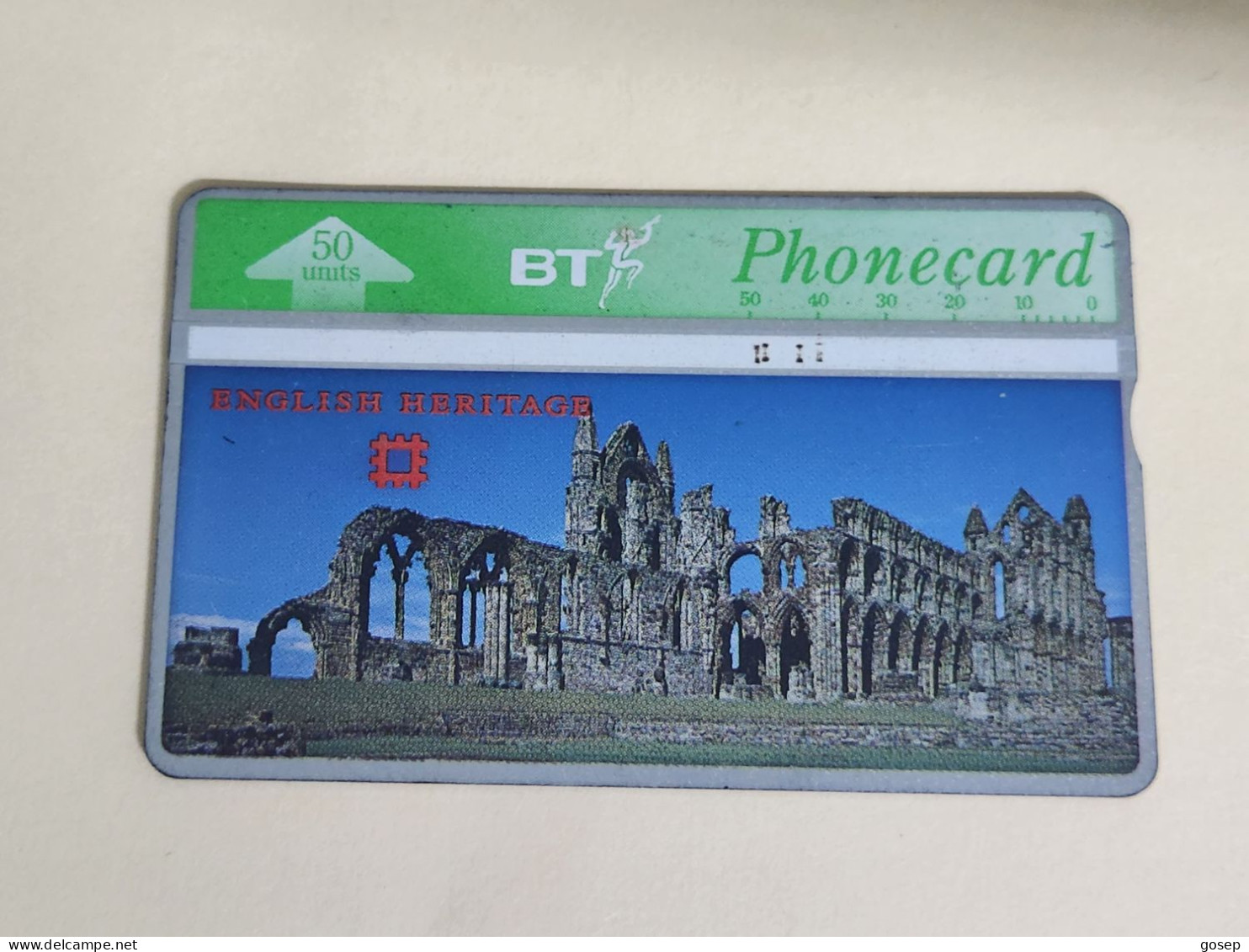 United Kingdom-(BTA112)-HERITAGE-Whitby Abbey-(193)(50units)(547A91387)price Cataloge3.00£-used+1card Prepiad Free - BT Advertising Issues