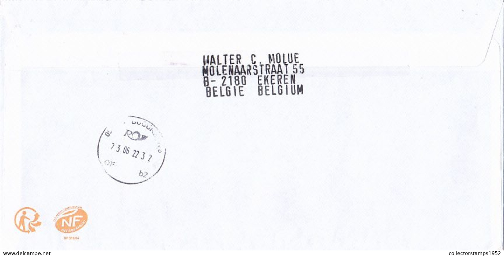 TULIPS, FINE STAMPS ON COVER, 2022, BELGIUM - Brieven En Documenten