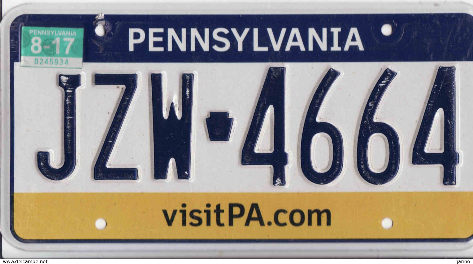 Plaque D' Immatriculation USA - State Pennsylvania, USA License Plate - State Pennsylvania, 30,5 X 15cm, Fine Condition - Number Plates