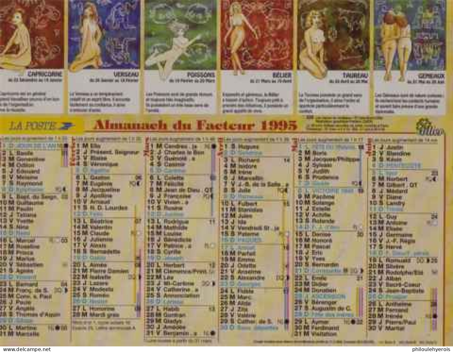 CALENDRIER 1995 SIGNES DU ZODIAQUE Pin Up - Groot Formaat: 1991-00