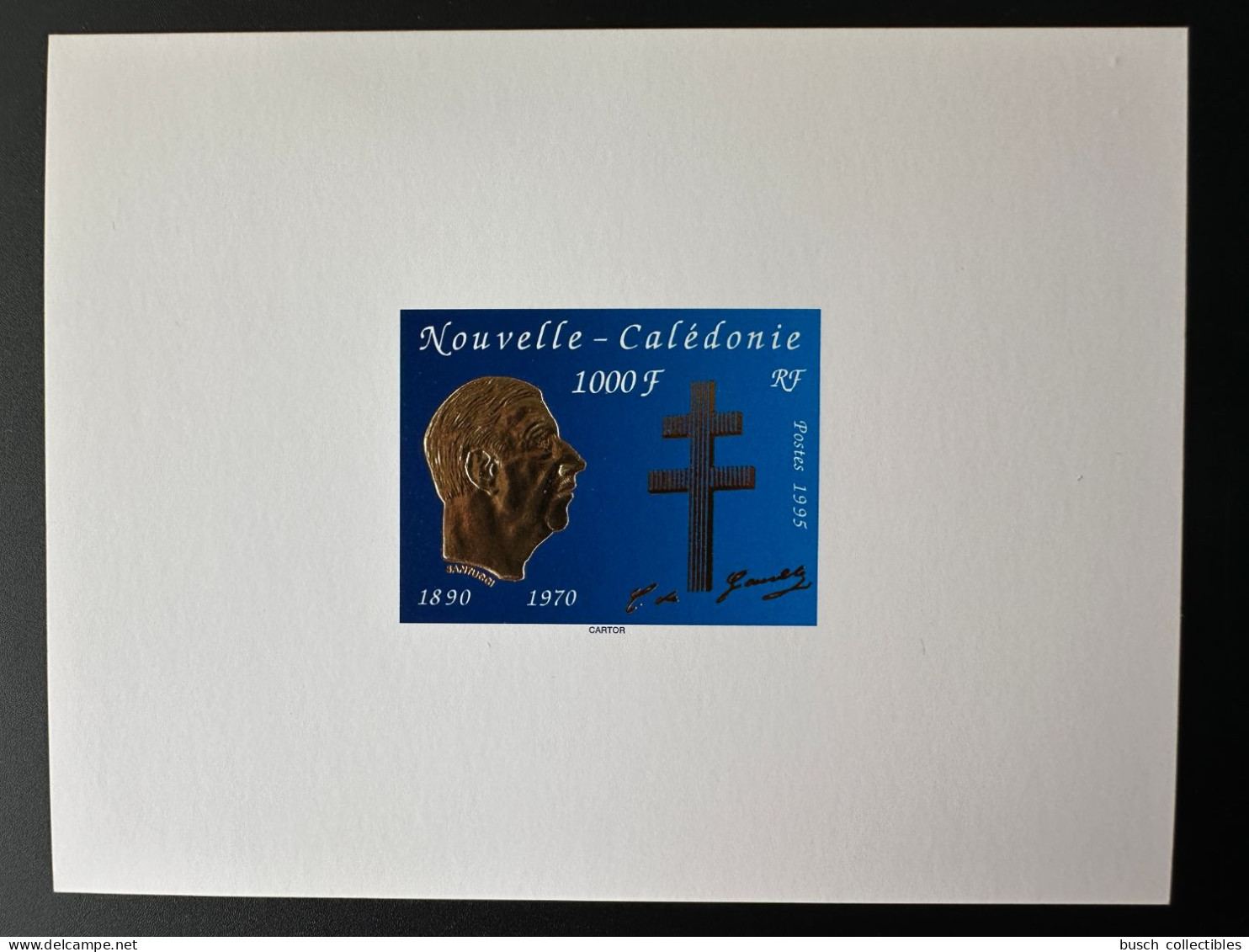 Nouvelle-Calédonie 1995 YT N°682 Epreuve De Luxe Proof 25e Anniversaire Mort Du Général Charles De Gaulle Gold Doré - Neufs