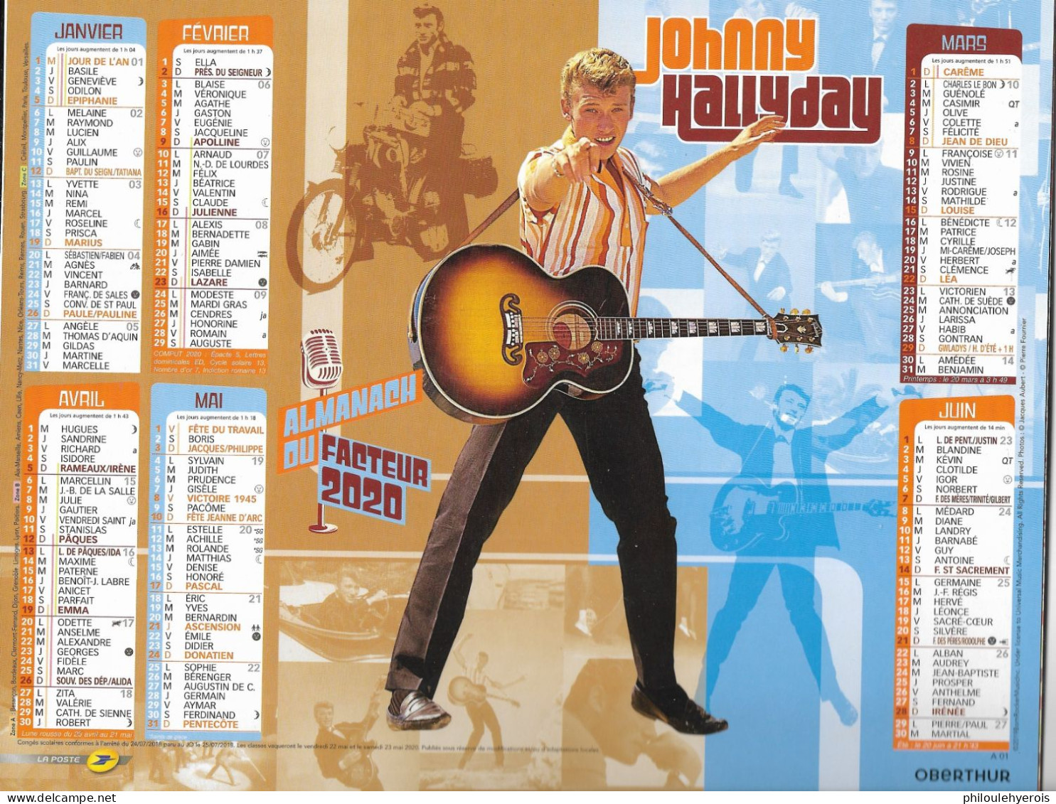 CALENDRIER 2020  JOHNNY HALLYDAY Chanteur - Grand Format : 2001-...