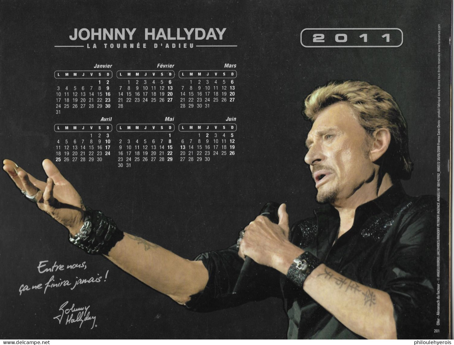 CALENDRIER 2011  JOHNNY HALLYDAY Chanteur - Groot Formaat: 2001-...